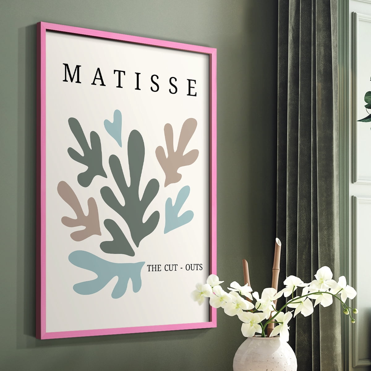 Matisse CDII in Pink Solid Wood Framed Print No Nail Hanging