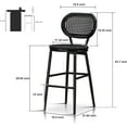 thumbnail image 6 of PURPLE LEAF Bar Stools Set of 2 Patio Rattan Counter Height Barstools Modern Aluminum Stools Outdoor Bar Chairs with Back for Pool Garden Kitchen Island, Black, 6 of 6