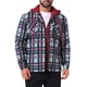 thumbnail image 5 of Chaqueta acolchada con capucha y cremallera INSPIRE CHIC para hombre, con cordón, estilo shacket de cuadros, XL, rojo y gris, 5 of 6