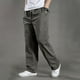 thumbnail image 1 of Pantalones largos, pantalones cargo para hombre, pantalones rectos ajustados de color liso, pantalones deportivos casuales para exteriores, pantalones de algodón para hombre, 1 of 5