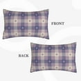 thumbnail image 4 of Bixox Purple Floral Gingham Check Plaid Printed Pillow Protector,Super Soft Ideal for Home,Guests,Rentals - 16"x24", 4 of 8