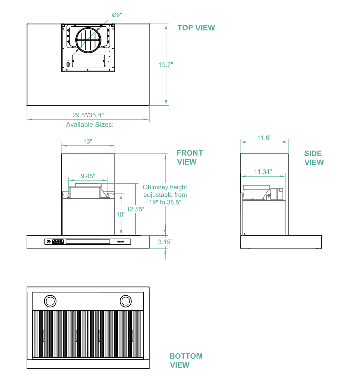 BRANO  36"  Wall Mount Range Hood, 1000 CFM DC Motor Stainless Steel Kitchen Vent Hood with Touch, Gesture & Voice Control, LED Lighting, Dishwasher-Safe Baffle Filters