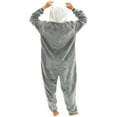thumbnail image 7 of Unisex Onesie Adult Sleepwear Loose Funny Hooded Outfit Plush Winter Warm Pajamas with Pocket Gray L, 7 of 7