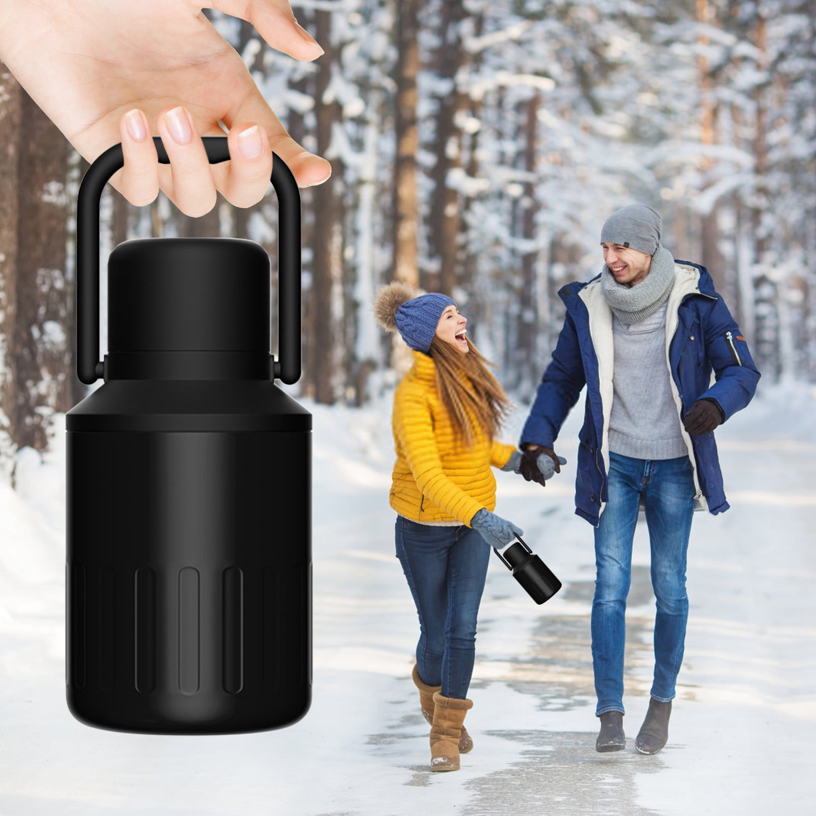 Insulated Gallon Jug with Handle, Large 1000ML Double Vacuum Stainless Steel Water Bottle for Hot and Cold Drinks, Sweat Proof, Leak-Proof, Perfect for Travel and Camping