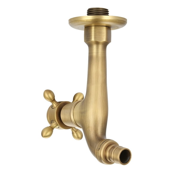 Laundry Faucet, Solid Brass Single Handle Faucet Vintage Style Washing Machine Faucet with Sealing Pad for Washing Machine Wall Mounted Water Tap