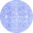 thumbnail image 1 of Ahgly Company Machine Washable Indoor Round Oriental Blue Traditional Area Rugs, 4' Round, 1 of 4