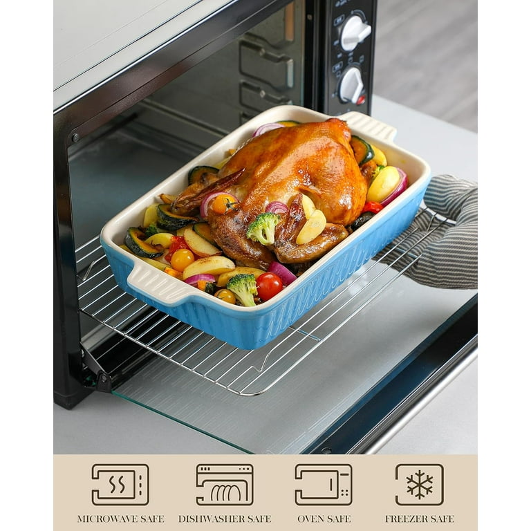 2-Piece Glass Casserole Dish Set With Lids - 1.5L & 0.8L With Baking Gloves & Silicone Mat