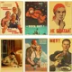 thumbnail image 2 of Cartel de propaganda rusa vintage La carrera espacial Carteles y grabados retro de la URSS Arte de pared de papel Kraft Decoración de la habitación del hogar, 2 of 4