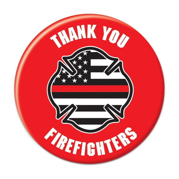 Thank You Firefighters Button, (Pack of 6)