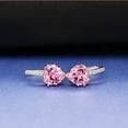 thumbnail image 5 of Uloveido Pink Heart Leverback Earrings for White Gold Plated Lever Back Earrings for Women with Pink Crystal BME131, 5 of 7