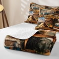 thumbnail image 4 of Erosebridal Brown Plaid Camping Bed Spread Queen, RV Car Tent Mountain Queen Coverlet Set for Men and Women, 3-Piece, 4 of 7
