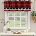 thumbnail image 2 of Red Black Plaid Curtain Valances for Windows, Kitchen Valance Window Treatments Panel 2 Pack, Country Vintage Bear Buffalo Gingham Rod Pocket Short Curtains for Bathroom Bedroom 54 x 18 Inch, 2 of 8