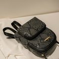 thumbnail image 2 of Mochila Estilo Preppy Mochila con estampado de animales de PU para mujer, bolsos de estilo preppy (serpiente gris), 2 of 5