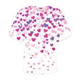 thumbnail image 4 of VKOYWKM Valentine's Day T Shirts Women Heart Graphic Tees Valentine Gift Top Short Sleeve Casual Crew Neck Holiday Tshirts, 4 of 4