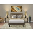 thumbnail image 7 of East West Furniture KD18Q-2BF07 3 Pc Queen Bed Set - Platform Bed Brown Headboard with 2 Small Nightstand - Black Finish Legs, 7 of 7
