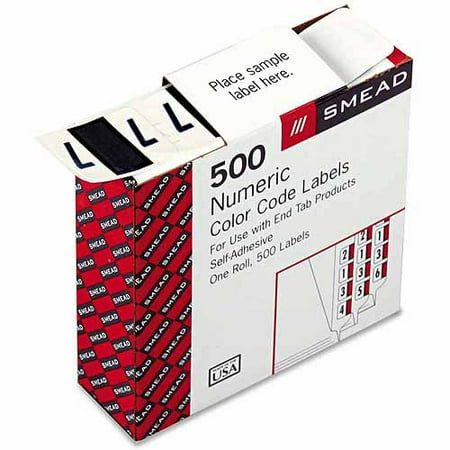 Smead Single Digit End Tab Labels, Number 7, Purple-on-White, 500/Roll