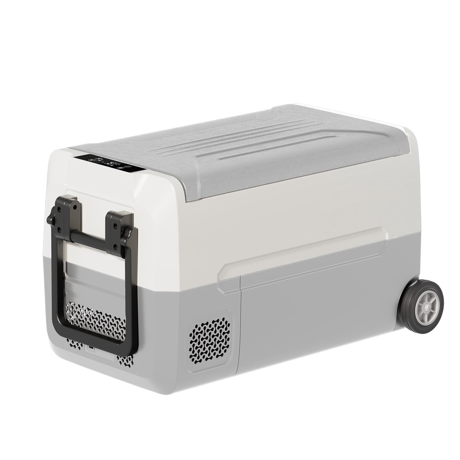 DISHUP 12V Portable Car Refrigerator, 38QT(35L) Electric Cooler with Dual Zone,DC & AC,Ideal for RV, Camping, Travel, Truck