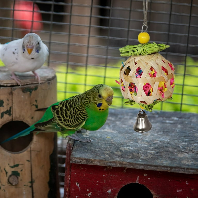 3pcs Bird Chewing Toys Parrot Foraging Shredder Toys Hanging Foraging Toys with Bells for Cockatiel Conure Parrot Walmart