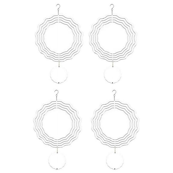 4Pcs 8 Inch Sublimation Wind Spinner Blanks 3D Wind Spinners Hanging Wind Spinner for Indoor Outdoor Garden Decoration