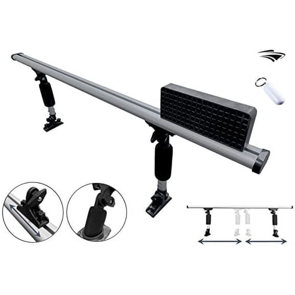 Pactrade Marine Trolling Motor Rack Fishing Kayak Trolling Motor Mount Scupper Holes 43.5" Tracks Aluminum Outboard Mounting Bracket Holder Kit Sliding Mechanism