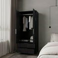 thumbnail image 4 of FM FURNITURE Forest Garde-Robe à 2 Portes avec Tringle et 2 Tiroirs Wengue, 4 of 8