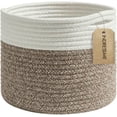 thumbnail image 1 of Small Basket - Cotton Rope Basket Woven Basket for Keys, Sunglasses Toy Basket Wallet by Front Door Small Storage Bin for Remote Controls on Nightstand Fruit Basket in Kitchen, 9.4"D 7.1"H, 1 of 8