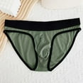 thumbnail image 2 of khonts,Men's Briefs Low Waisted Breathable Underwear Simple Threaded Triangle Pants Comfortsoft Stretch Lounge Underpants Green M, 2 of 3