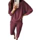 thumbnail image 1 of Conjunto de Chándal PRETTYGARDEN para Mujer 2 Piezas de Punto Canalé Vino Tinto L, 1 of 8