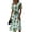 Green, variant on Tropical Hawaiian Print V-Neck Short Sleeve Dress for Women - Fashion Casual Summer A-Line Midi Beach Vacation Wrap Dress with Cinched Waist, Floral & Leaf Pattern Green S