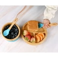 thumbnail image 5 of TATA AMG ® Baby Bamboo Plate and Bowl Set with Spoons and Fork, Silicone Suction Plate and Bowl Set for Toddlers - Baby Led Weaning Bamboo Feeding Set - BPA Free, 5 of 8