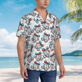 thumbnail image 3 of Pofeuu Disco Ball Cherry With Bow Print Hawaiian Shirt for Men Sleeves Casual Button Down Summer Beach Dress Shirts T-Shirts,X-Large, 3 of 7