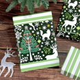 thumbnail image 4 of Green Christmas Wrapping Paper Rolls, Matte Elegant Heavy Duty Premium Gift Wrap, Aesthetic Pattern with Christmas tree, Reindeer and Fox, Reversible, Total 28.5sq.ft, 4 of 11
