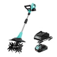 thumbnail image 2 of Garvee 20V Cordless Tiller Cultivator, 9" Electric Tiller with 2 x 2.0Ah Batteries and Charger for Lawn Care/Soil Cultivation, Lake Blue, 2 of 7