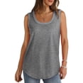 thumbnail image 5 of Yigetop Women Tank Tops Loose Fit, Women's Solid Color Round Neck Vest Summer Fashion Casual Top Woman Tank Top Grey 2XL, 5 of 7