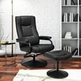 thumbnail image 2 of Giantex Swivel TV Chair w/Stool, Armchair w/Adjustable Backrest, Recliner w/Maximum Load Capacity, Massage Chair Made of Artificial Leather, Black, 2 of 8