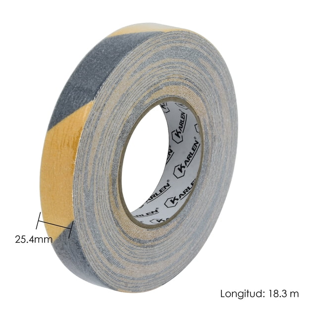 Cinta Antiderrapante 25mmx18.3m Negra/Amarilla 1plg KARLEN Cinta N/A