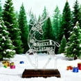 thumbnail image 3 of Dserhfy Metal Lighted Christmas Deer Decoration Light Up Reindeer Figurine with Wooden Base for Indoor Outdoor Home Yard Tabletop Decor, 3 of 8