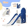 thumbnail image 5 of 4 in 1 Toddler Slide with Climber, Freestanding Toddler Slide with Basketball Hoop, Toddler Playset with Storage Space, Backyard Playground Toy for Kids for Indoor/Outdoor, Blue, 5 of 9