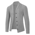 thumbnail image 2 of Zedker Men's Cardigan Sweaters Casual Wool Blend Long Sleeve Shawl Collar Buttons Down Cable Knit Sweater Gray L, 2 of 7