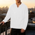 thumbnail image 2 of KyCheLot Mens Long Sleeve Shirt V Neck Textured Tops Oversized Casual Athletic Fashion Streetwear Pullover, 2 of 8