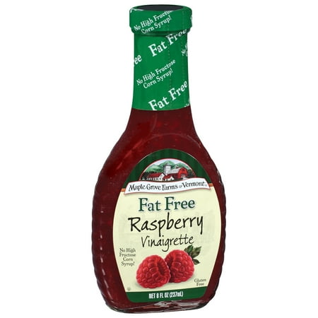Maple Grove Farms Fat Free Raspberry Vinaigrette Dressing 8 Oz Glass Bottle