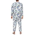 thumbnail image 7 of Salouo Hawaii Palms Print Button-Front Long Sleeve Pajama Set for Men, Soft 2Pjs Men's Long Sleeve Sleepwear -X-Large, 7 of 7