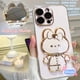 thumbnail image 4 of Linda Carcasa De Espejo De Conejo Para Samsung Galaxy A14 A54 A34 M14 F14 M54 5G A04 A24 4G Funda De Chapado Suave Pajarita Maquillaje Soporte Ultra Delgado Cubierta Trasera, 4 of 4
