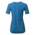 thumbnail image 3 of A2Y Women's Basic Solid Premium Cotton Short Sleeve Crew Neck T Shirt Tee Tops Blue Mist XL, 3 of 6