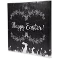 thumbnail image 3 of Northlight Black and White Happy Easter Bunnies Canvas Wall Art, 17.75" x 17.75", 3 of 5