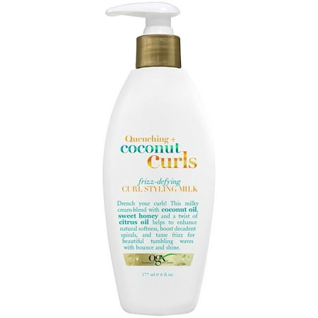 OGX Quenching Coconut Curls Frizz-Defying Curl Styling Milk, 6.0 FL (Best Products For Curly Hair Drugstore)