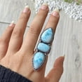 thumbnail image 3 of Larimar Gemstone Ring, Statement Handcrafted Ring, made In 925 Sterling Silver, Boho Ring, Women Ring, Boho Jewelry, Gift For Her Ring,....., 3 of 3