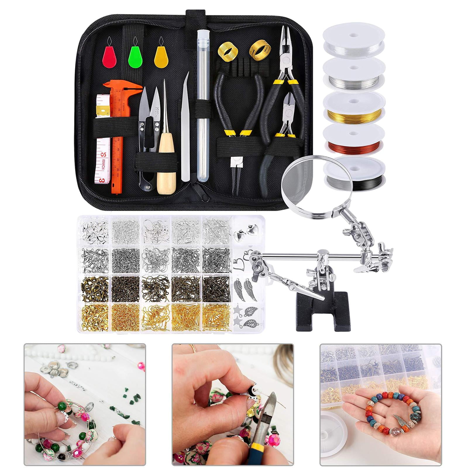 GUOOL 1116pcs Jewelry Kit with Jewelry Pliers Tools Jewelry Wire And Jewelry Accessories for Earrings, Necklaces, Bracelets Jewelry Making And Repair
