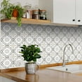 thumbnail image 2 of Mi Alma Floral Light Gray Tile Stickers - Removable Vinyl 4x4, 24 pcs, 2 of 11
