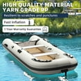 thumbnail image 6 of Bezliving 10.5ft Inflatable Dinghy Boat, 1200 lbs Capacity, Fishing Rafting Transom Sport Tender, Inflatable Pontoon Boat for Adults, EVA Foam Floor, 2 Aluminum Seats, 6 Handles, 2 Paddle Holders, 6 of 8